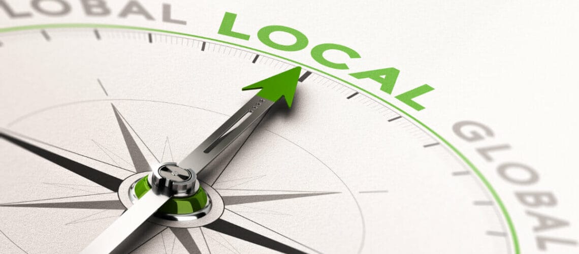 Compass pointing to local seo over global Compass pointing to local seo over global